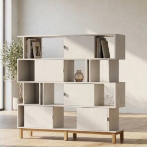 Montuj szafki i przegrody jak chcesz w regale REG-MODEL-1 (4) – szerokość: 90-150 cm, wysokość 147,5 cm | 4 półki